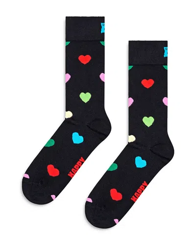 Happy Socks Heart Socks In Black
