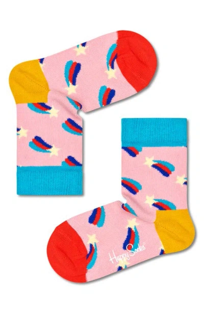 Happy Socks Kids' Hearts & Stars 3-pack Cotton Blend Sock Gift Set In Light Pink