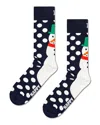 Happy Socks Jumbo Snowman Crew Socks In Blue