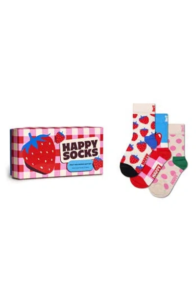Happy Socks Kids' 3-pack Fruits & Berries Assorted Socks Set