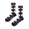 Happy Socks Lite Argyle Mens 1 Pair Crew Socks In Black