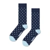 Happy Socks Lite Mini Dot Mens 1 Pair Crew Socks In Blue