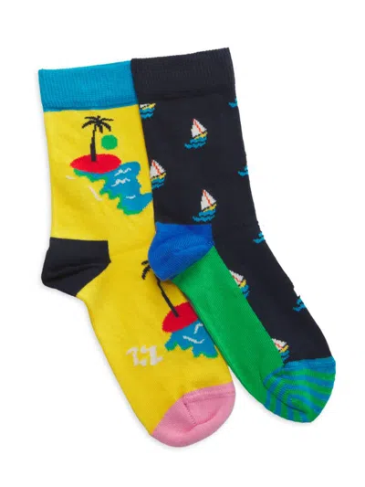 Happy Socks Kids' Little Boy's & Boy's 2-pack Printed Crew Socks