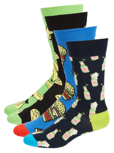 Happy Socks Babies' Men's 4-pack Print Socks In Multi