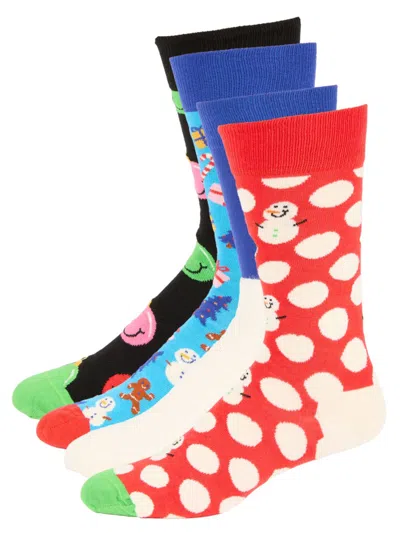 Happy Socks Babies' Men's 4-pack Sock Gift Set In Red