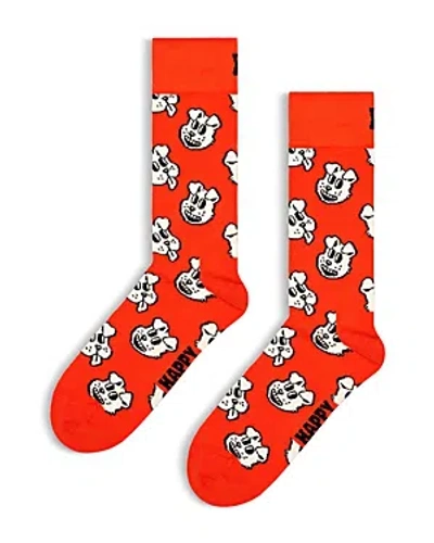 Happy Socks Men's Doggo Socks In Orange