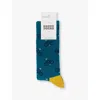 Happy Socks Mens Turquoise Bike Stretch-cotton-blend Socks In Turquoise