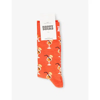Happy Socks Mens  Spritz Cotton-blend Socks