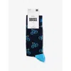 Happy Socks Mens Motorbike Cotton-blend Crew Socks Navy In Blue