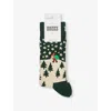 HAPPY SOCKS MENS SANTA ON THE WAY STRETCH-COTTON BLEND SOCKS DARK GREEN