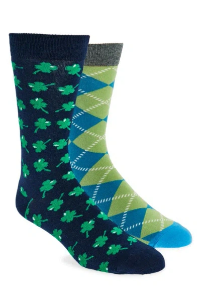 Happy Socks Mini Dot 2-pack Crew Socks In Green
