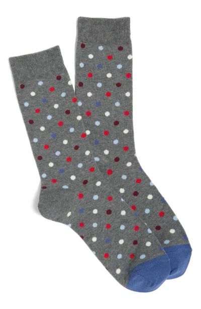 Happy Socks Multi Dot Crew Socks In Grey