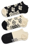 Happy Socks Pets Assorted 3-pack No-show Socks In Black