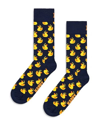 Happy Socks Rubber Duck Socks In Navy
