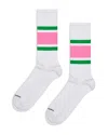 Happy Socks Simple Stripe Sneaker Socks In White