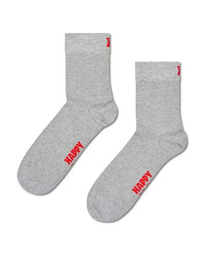 Happy Socks Solid 1/2 Crew Socks In Grey