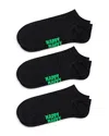 Happy Socks Solid Low Socks, Pack Of 3 In Black