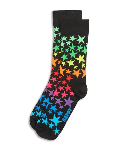 Happy Socks Star Cluster Crew Socks In Black