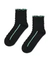 Happy Socks Structure Slinky Quarter Crew Socks In Black