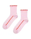 Happy Socks Structure Slinky Quarter Crew Socks In Pink