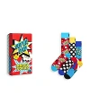 Happy Socks Assorted 3-pack Crew Socks Gift Box In Medium Red