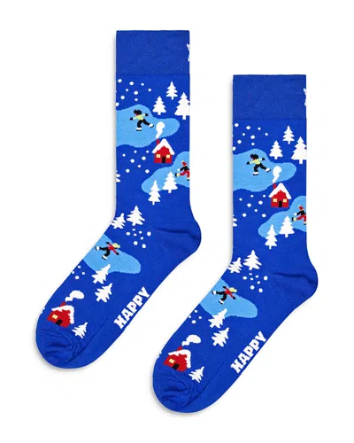 Happy Socks Winter Night Socks In Blue