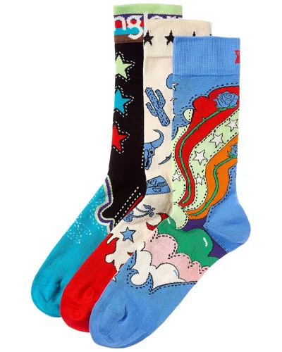 Happy Socks Wrangler Wrangled Gift Set In Blue