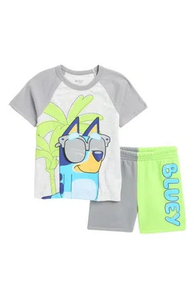 Happy Threads Kids' Bluey T-shirt & Shorts Set In Grey Multi