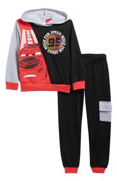 Happy Threads Kids' Cars Lenticular Hoodie & Joggers Set In Black