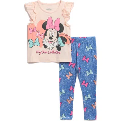 Happy Threads Babies'  Kids' Minnie Mouse Graphic T-shirt & Leggings Set In Multi