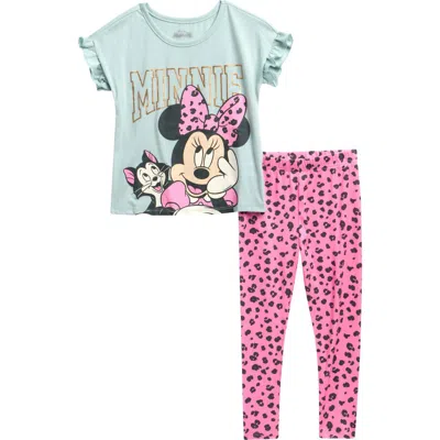 Happy Threads Babies'  Kids' Minnie Top & Leggings Set In Multi