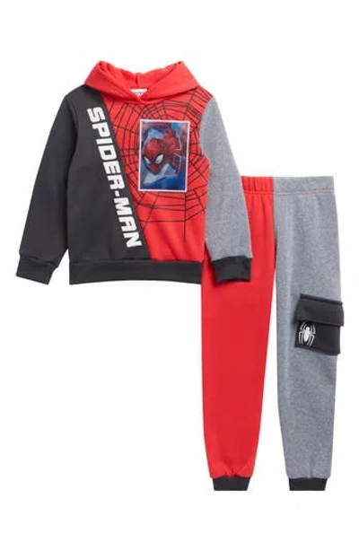 Happy Threads Kids' Spider-man Lenticular Hoodie & Joggers Set In Multi