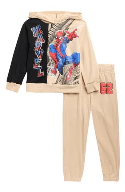 Happy Threads Babies'  Kids' Spider-man Hoodie And Joggers Set In Neutral