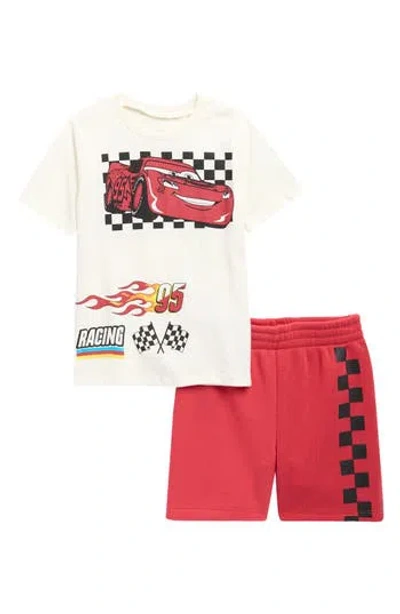 Happy Threads X Disney® Kids' Cars Graphic T-shirt & Shorts Set In White