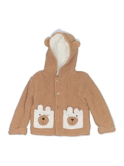 Pre-owned Happy Threads Kids' Zip Up Hoodie In Tan