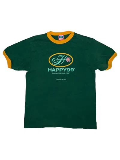 Pre-owned Happy99 High Fructose Ringer Tee In Green