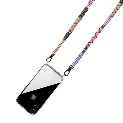 Happy-nes Pink / Purple / Grey Delusion Trendy Phone Strap For Iphone In Black