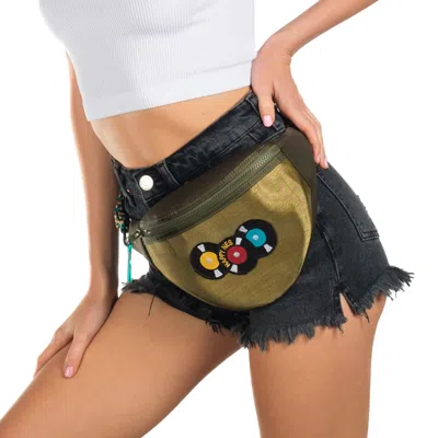 Happy-nes Women's Gold / Green Retro Belt Bag
