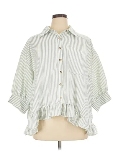 Pre-owned Haptics 3/4 Sleeve Blouse In Green