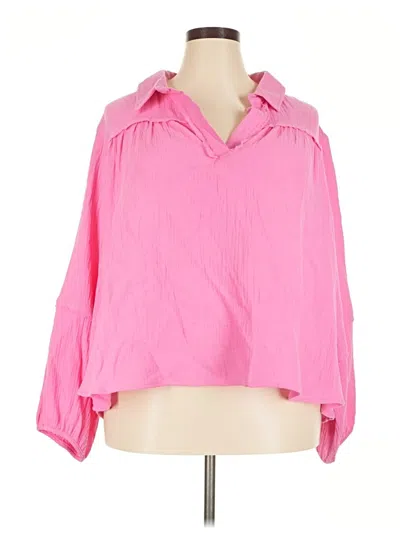 Pre-owned Haptics 3/4 Sleeve Blouse In Pink