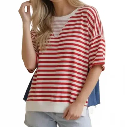 Haptics All American Girl Top In Red/navy In Multi