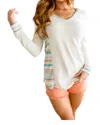Haptics Beach Walk Hoodie Long Sleeve In White In White