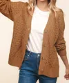 Haptics Button Down Sweater Cardigan - Plus In Camel