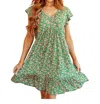 Haptics Can't Fight The Feeling Floral Dress In Green In Green