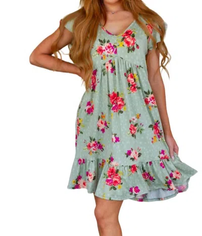 Haptics Can't Fight The Feeling Floral Dress In Green