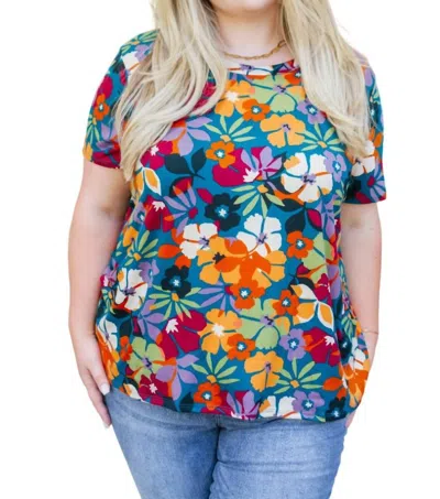Haptics Can't Stop The Beat Floral Top In Blue