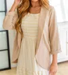 Haptics Cherish It All Shawl Collar Jacket In Beige In Beige