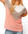 Haptics Chevron Colorblock Short Sleeve Top In Multi In Multi