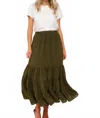 Haptics Encore Maxi Skirt In Olive Green In Green