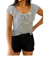 Haptics Extra Time Striped Top In Black And White Stripe In Multi